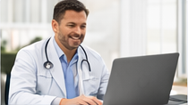 Doctor consulting on a laptop