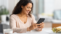 Woman taking the quiz on her phone