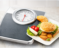 Scale and fast food meal